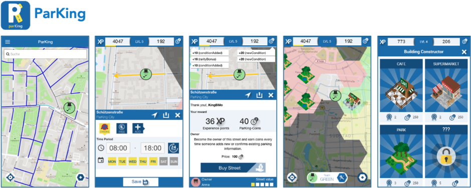ParKing App - gamified crowdsourcing to simplify parking